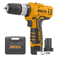 Ударная дрель-шуруповерт Ingco Standard CIDLI1232 (с 2-мя АКБ, кейс)