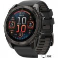 Умные часы Garmin Fenix 8 Sapphire 51мм (угольно-серый DLC, пепельно-черный силиконовый ремешок)