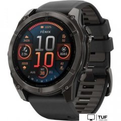 Умные часы Garmin Fenix 8 Sapphire 51мм (угольно-серый DLC, пепельно-черный силиконовый ремешок)