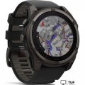 Умные часы Garmin Fenix 8 Solar, Sapphire 51мм (титановый угольно-серый с DLC-покрытием и черным ремешком)
