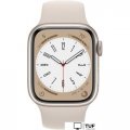 Умные часы Apple Watch Series 8 41 мм (алюминиевый корпус, звездный свет/звездный свет, спортивный силиконовый ремешок M/L)