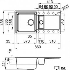 Кухонная мойка Elleci Easy 425 Bianco Antico 62