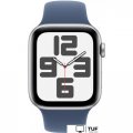 Умные часы Apple Watch SE 2 44 мм (алюминиевый корпус, серебристый/синий деним, спортивный силиконовый ремешок M/L)