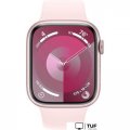 Умные часы Apple Watch Series 9 45 мм (алюминиевый корпус, розовый/розовый, спортивный силиконовый ремешок M/L)