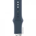 Умные часы Apple Watch Series 9 45 мм (алюминиевый корпус, серебристый/грозовой синий, спортивный силиконовый ремешок M/L)