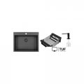 Кухонная мойка Schtoff Best Premium Black 6050 + коландер KR-1 Black + дозатор SD-1 Black