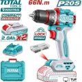 Дрель-шуруповерт Total TDLI20668 (с 2-мя АКБ, кейс)