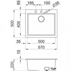 Кухонная мойка Elleci Quadra 105 Tortora 43