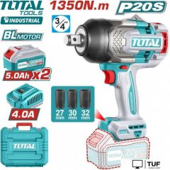 Гайковерт Total TIWLI20135 (с 2-мя АКБ, кейс)