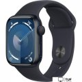 Умные часы Apple Watch Series 9 41 мм (алюминиевый корпус, полуночный/полуночный, спортивный силиконовый ремешок M/L)