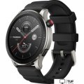 Умные часы Amazfit GTR 4 (серебристый, с черным ремешком из фторэластомера)