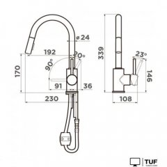 Смеситель Omoikiri Shinagawa-SB-BN (нержавеющая сталь)