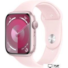 Умные часы Apple Watch Series 9 45 мм (алюминиевый корпус, розовый/розовый, спортивный силиконовый ремешок M/L)