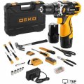 Дрель-шуруповерт Deko DKCD12FU-Li SET 104 063-4117 (с 2-мя АКБ, кейс, набор оснастки)