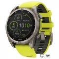 Умные часы Garmin Fenix 8 Solar, Sapphire 47мм (титановый серый с желтым ремешком)