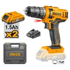 Дрель-шуруповерт Ingco Super Select CDLI20028 (с 2-мя АКБ, кейс)