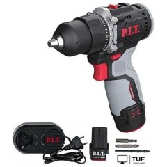 Дрель-шуруповерт P.I.T. PBM12K-10B/2 (с 2-мя АКБ, кейс)