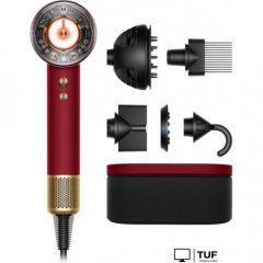 Фен Dyson HD16 Supersonic Nural Curly+Coily (евровилка, красный бархат/золотой)