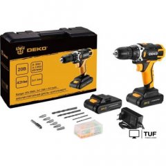 Дрель-шуруповерт Deko DKCD20V 080-1009 (с 2-мя АКБ, кейс, оснастка)