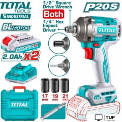 Гайковерт Total TIWLI20236 (с 2-мя АКБ, кейс)