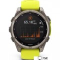 Умные часы Garmin Fenix 8 Solar, Sapphire 47мм (титановый серый с желтым ремешком)