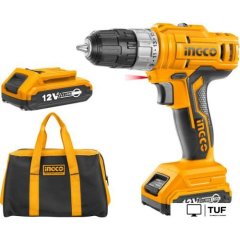 Дрель-шуруповерт Ingco Standard CDLI1222 (с 2-мя АКБ, сумка)