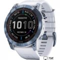 Умные часы Garmin Fenix 7X Sapphire Solar (голубой минерал/белый камень)