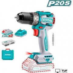 Дрель-шуруповерт Total TDLI20602 (с 2-мя АКБ, кейс, оснастка)