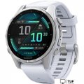 Умные часы Garmin Fenix 8 43мм (серебристый, белый ремешок)