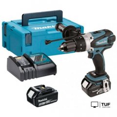 Ударная дрель-шуруповерт Makita DHP458RTJ (с 2-мя АКБ, кейс)