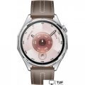 Умные часы Huawei Watch GT 6 46 мм (серебристый, с коричневым кожаным ремешком, международная версия)