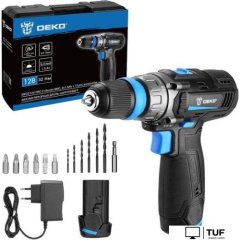 Дрель-шуруповерт Deko DKCD12V PRO 083-1004 (с 2-мя АКБ 1.5Ач, кейс)