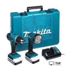 Дрель-шуруповерт Makita DF457DWLE (с 2-мя АКБ, фонарь, кейс)