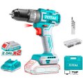Ударная дрель-шуруповерт Total TIDLI20508 (с 2-мя АКБ, кейс, набор оснастки)