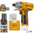 Винтоверт Ingco CIRLI12015 (с 2-мя АКБ, кейс)