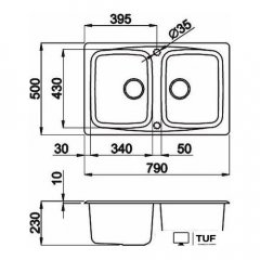 Кухонная мойка Elleci Master 350 Ghisa 70