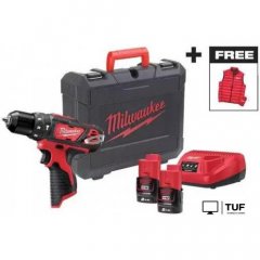 Ударная дрель-шуруповерт Milwaukee M12 BPDMC-202C 4933499465 (с 2-мя АКБ, кейс)