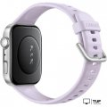 Умные часы Huawei Watch FIT 4 (серебристый, с сиреневым силиконовым ремешком, международная версия)