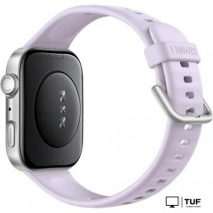 Умные часы Huawei Watch FIT 4 (серебристый, с сиреневым силиконовым ремешком, международная версия)