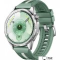 Умные часы Huawei Watch GT 6 46 мм (серебристый, с зеленым плетеным ремешком, международная версия)