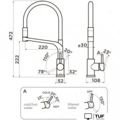 Смеситель Omoikiri Sinto 2 Plus-GB-BL (графит/черный)