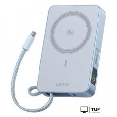 Внешний аккумулятор Ugreen MagFlow PB773 10000mAh (голубой)