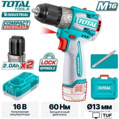 Дрель-шуруповерт Total TDLI16682 (с 2-мя АКБ, кейс)