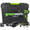 Дрель-шуруповерт Greenworks GD24DD35K2 3704007UA (с 1-м АКБ, кейс)