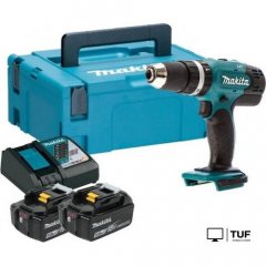 Ударная дрель-шуруповерт Makita DHP453RTJ (с 2-мя АКБ, кейс)