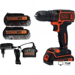 Дрель-шуруповерт Black & Decker BDCDC18B (с 2-мя АКБ, без кейса)