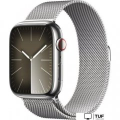 Умные часы Apple Watch Series 8 LTE 45 мм (корпус из нержавеющей стали, серебристый/миланский серебристый)