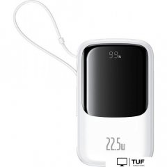 Внешний аккумулятор Baseus Qpow Pro+ Digital Display Fast Charge 22.5W 10000mAh (белый)