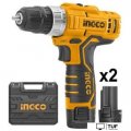 Дрель-шуруповерт Ingco CDLI12208 (с 2-мя АКБ, кейс)